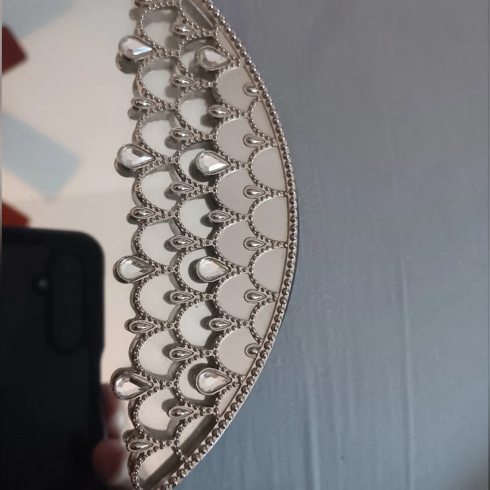Mirror tray 13 by 9 with decorative metal accents
